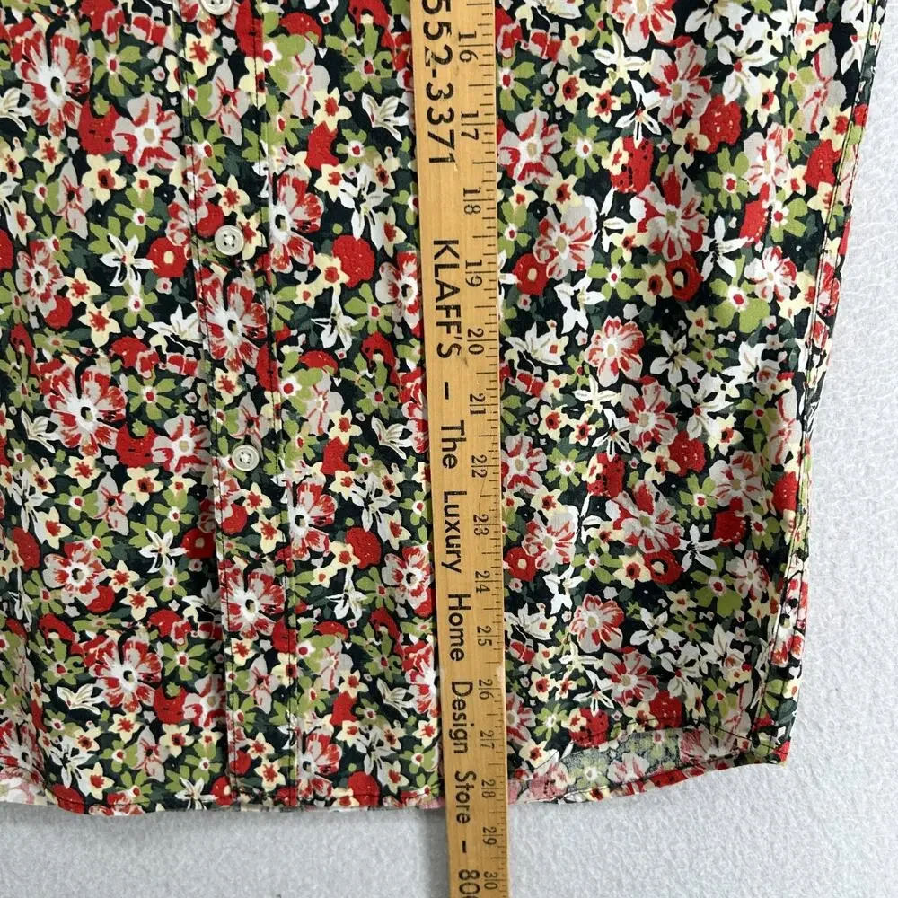 J.CREW Shirt Mens S Slim Stretch Secret Wash Floral Organic Cotton Green